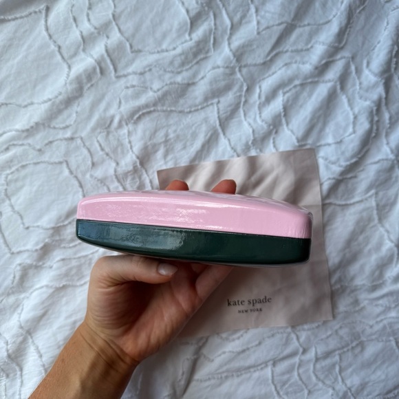 Kate Spade Blush Pink and Dark Green Eyeglass Case with Wipe - Picture 9 of 9